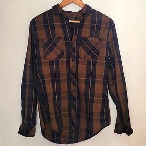 Blue and Brown Plaid Men's Jacket